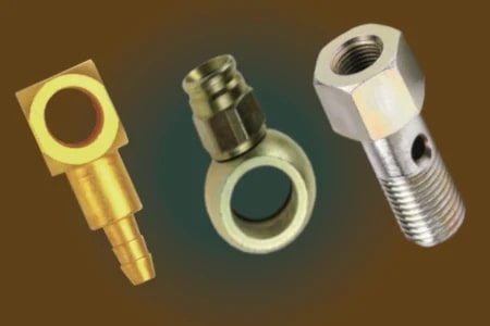 Polished Brass Banjo Fitting Parts, for Automobile Industry