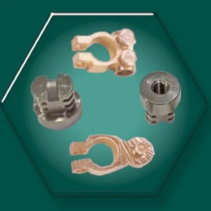 Polished Brass Battery Terminals, for Industrial, Pattern : Plain