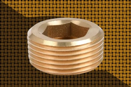 Round Polished Brass Internal Hex Plug, for Pipe Fitting, Size : Standard