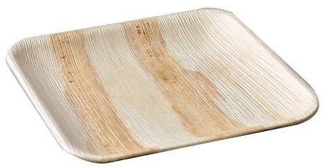 Polished Areca Leaf Square Plate, for Serving Food, Pattern : Plain