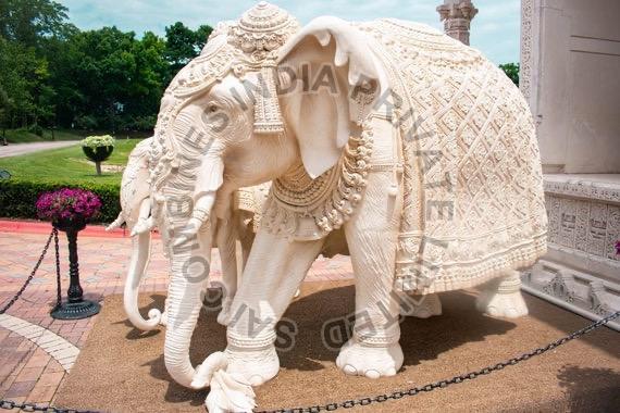 8 Feet Marble Elephant Statue, Packaging Type : Thermocol Box