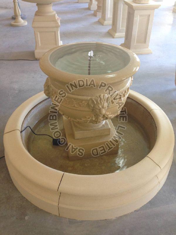 BROWN INDOOR MARBLE WATER FOUNTAIN