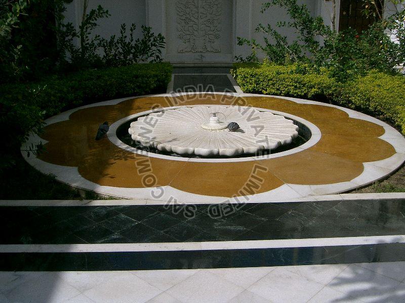 FLOWER ROUND SHAPE MARBLE FOUNTAIN