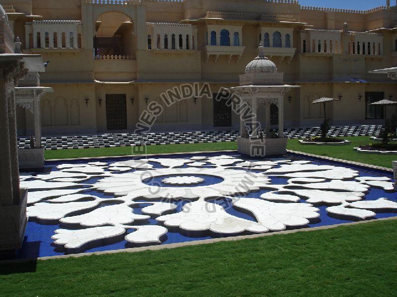 LUXURY HOTEL FLOWER WHITE  MARBLE FOUNTAIN