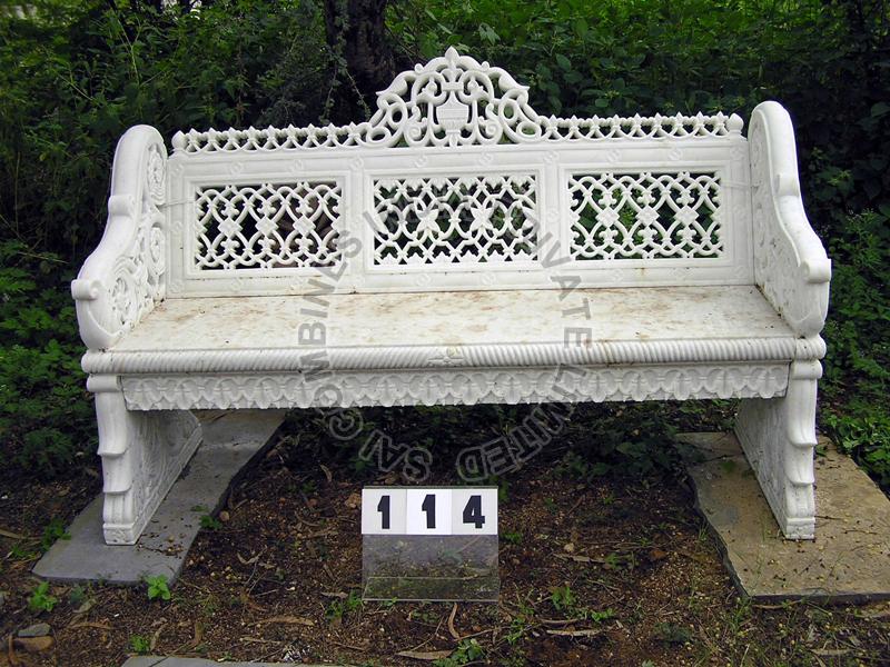 Rectangular Marble Carved Bench, for Park Sitting, Railway Station, Feature : Long Life
