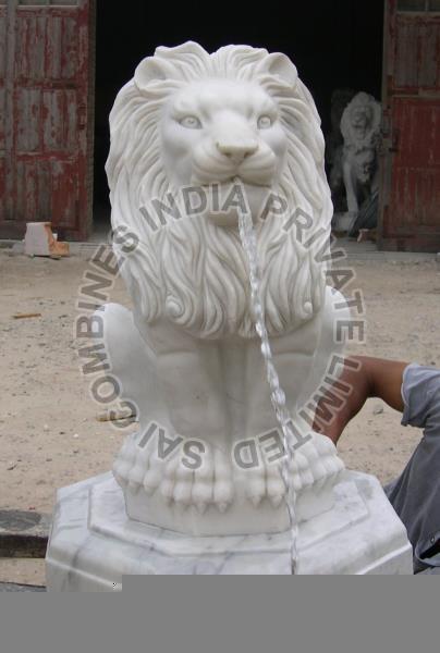 Marble Lion Fountain, for Outdoor, Design : Classy