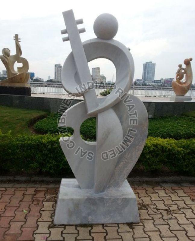 Marble Modern Art Playing Song Sculpture, for Garden, Style : Contemporary