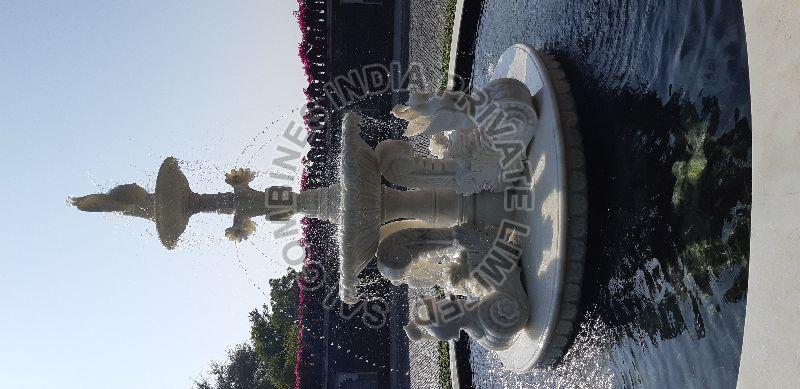 OUTDOOR GARDEN POLISHED WHITE MARBLE FOUNTAIN