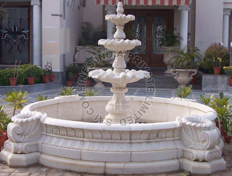 PINK COLOUR MARBLE STONE FOUNTAIN