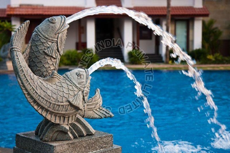 SWIMMING POOL MARBLE STONE FISH FOUNTAIN