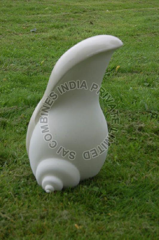 WHITE MARBLE SHELL  SCULPTURE