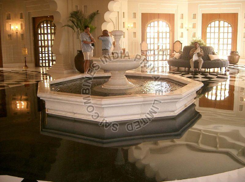 WHITE MARBLE STONE HOTEL INDOOR FOUNTAIN