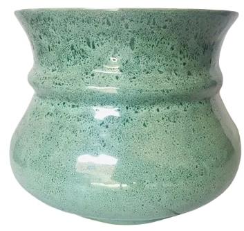 Zoya Handicrafts Oval Ceramic Dabbu Pot, for Interior Decor, Color : Green
