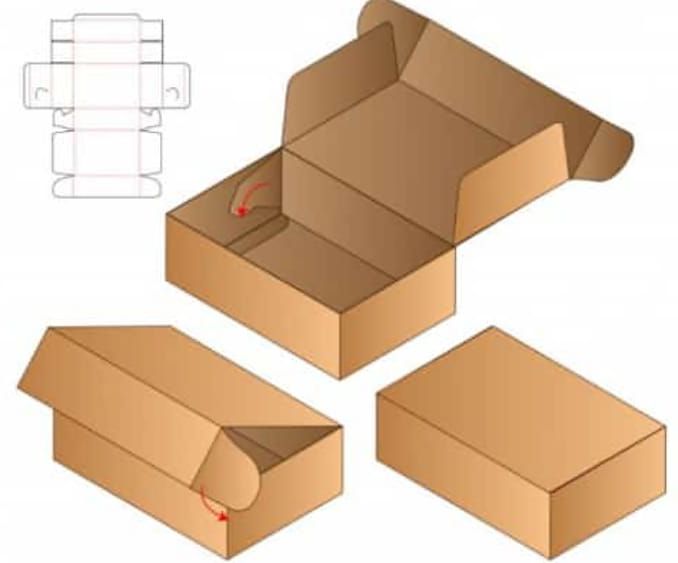 3 Ply Die Cut Corrugated Box, for Food Packaging, Pattern : Plain
