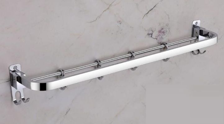 Polished Stainless Steel Towel Rod, for Bathroom, Color : Silver