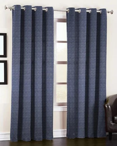 Blue Jacquard Curtains, Pattern : Texture