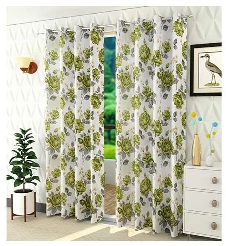 Flower Print Heavy Knitting Curtains, Length : 7 Feet