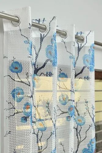 Flower Print Net Curtains
