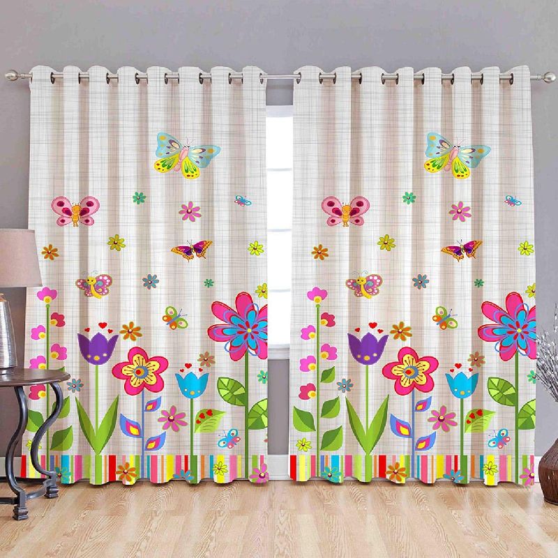 Heavy Knitted Printed Curtains, Width : 4 Feet