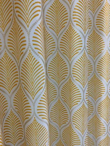 Yellow Khadi Print Curtains, Length : 213cm