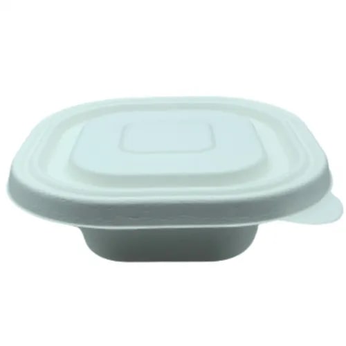 500 ml Square Compostable Container, for Food Packaging, Pattern : Plain