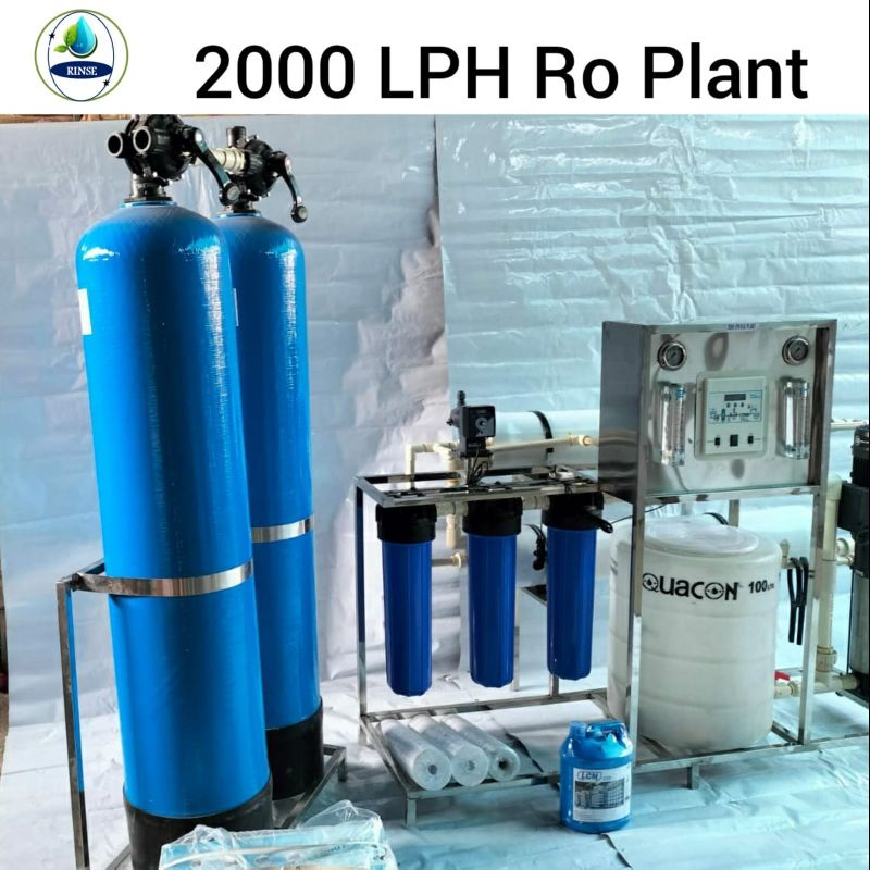 Electric Rinse FRP 200-300 Kg 2000 LPH RO Plant, for Water Purifies