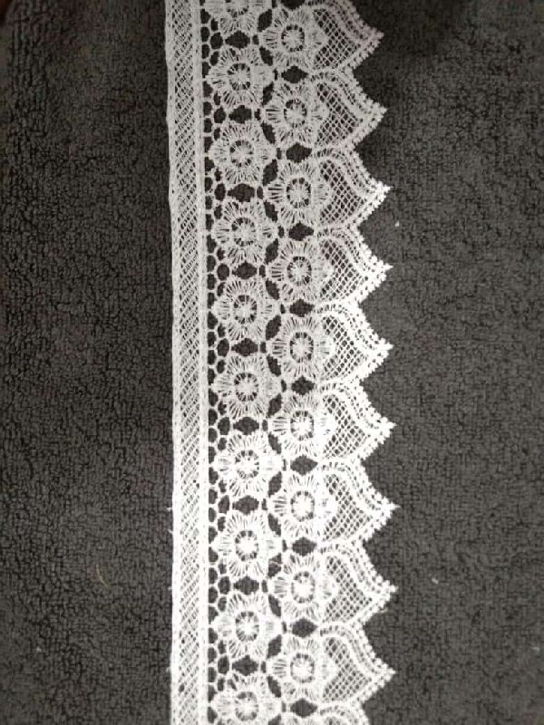 White Polyester GPO Lace, For Ladies Garment, Fabric Type