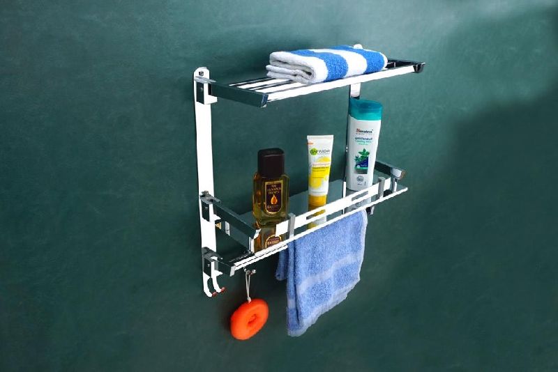 Coated Stainless Steel Bathroom Shelf, for Home Use, Hotels Use, Feature : Fine Finished, Rust Proof