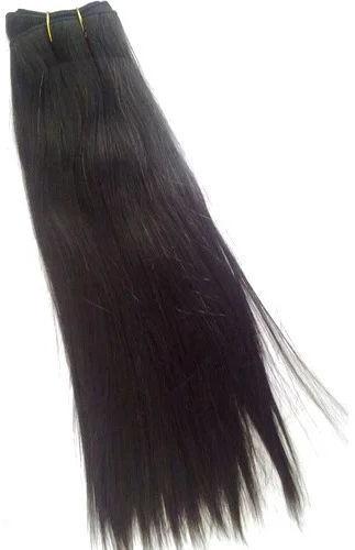 Straight Human Hair Extension, for Personal, Parlour, Color : Black