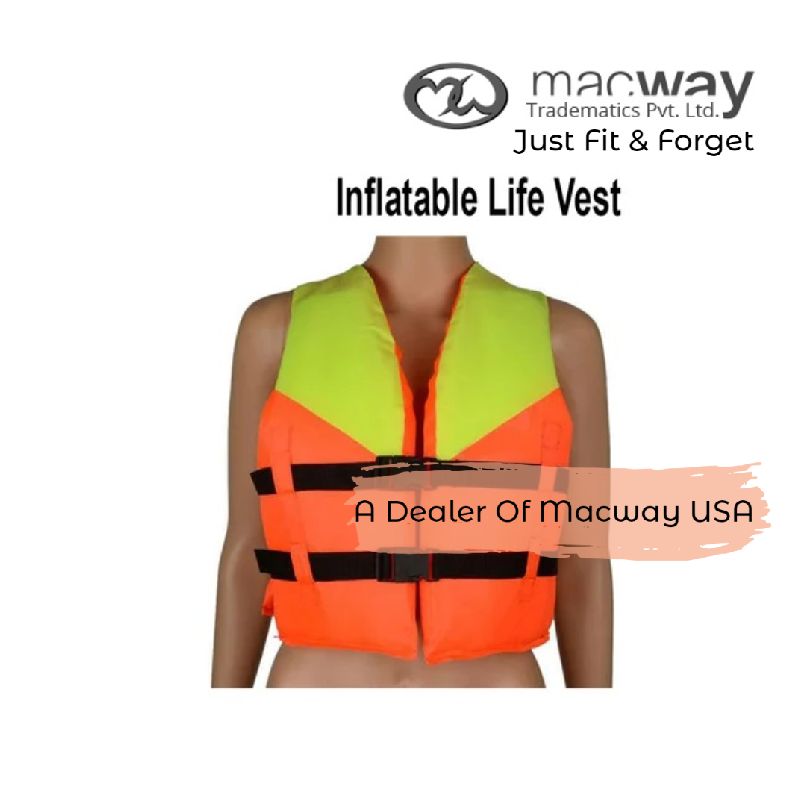 Inflatable Life Vest, Color Yellow, Orange Macway Tradematics Pvt