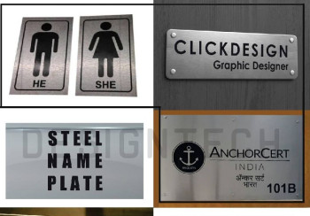 Metalic Rectangular Mild Steel metal signs, Size : Customised
