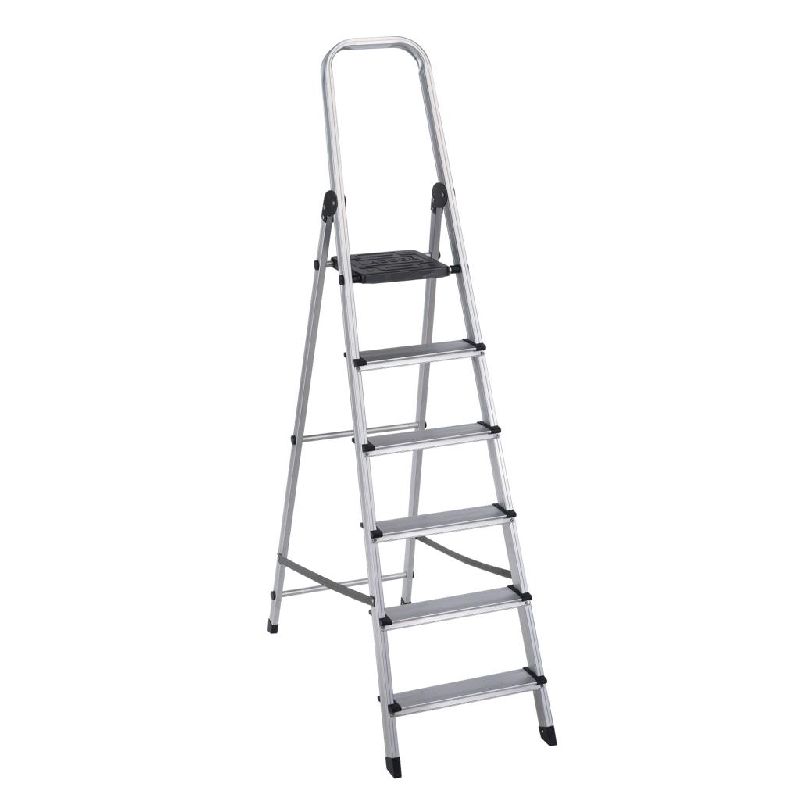 Vasnamm Polished Aluminum Safe Step Ladder 5+1, for Home, Industrial