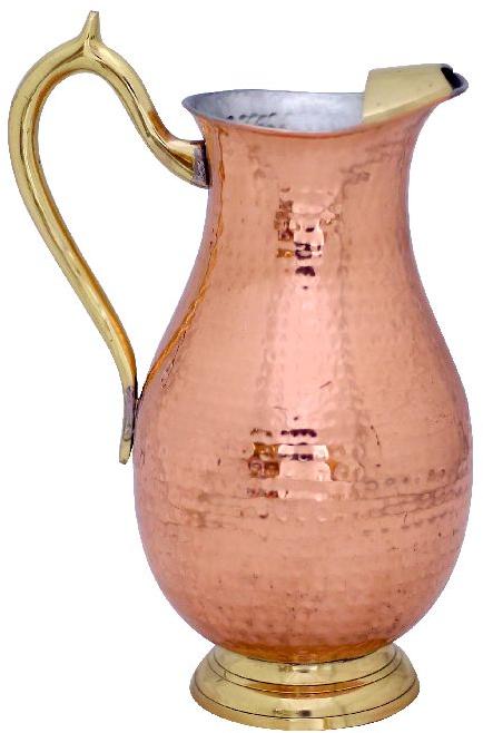 Mughlai Copper Jug with Brass Handle