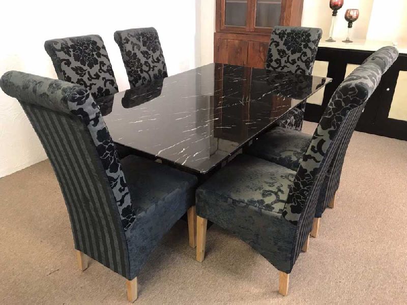 Black Marble Top Dining Table Set SKF Decor, Delhi, Delhi