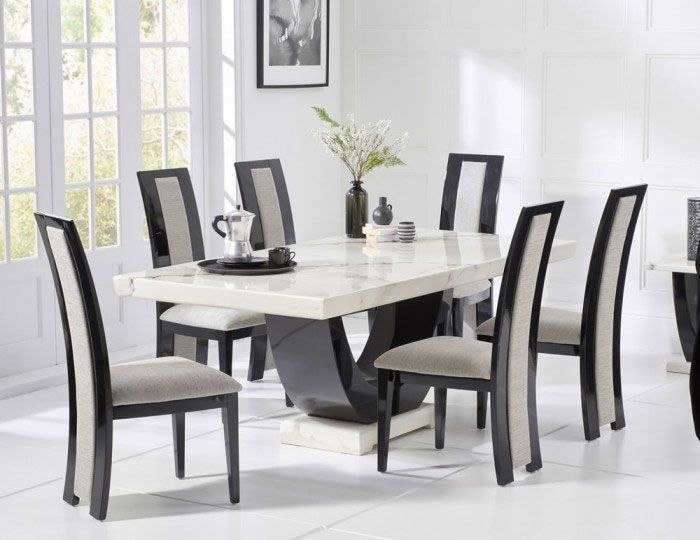 Modern Granite Top Dining Table Set