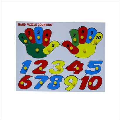 Yellow Number Puzzle, For Play School, Packaging Type : Poly Bags.