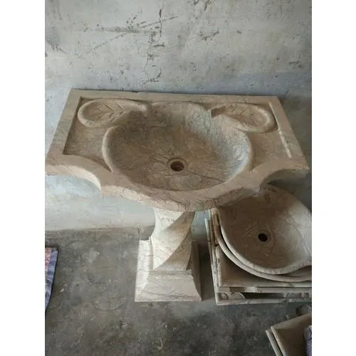 Marble Pedestal Wash Basin F A Khatri Marbles, Nagaur, Rajasthan