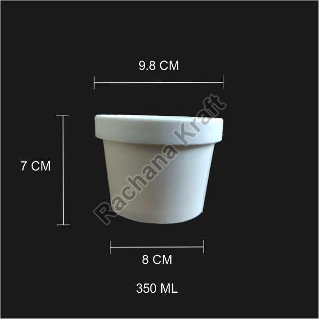 Round 350 ML Paper Container with Lid, for Food Packaging
