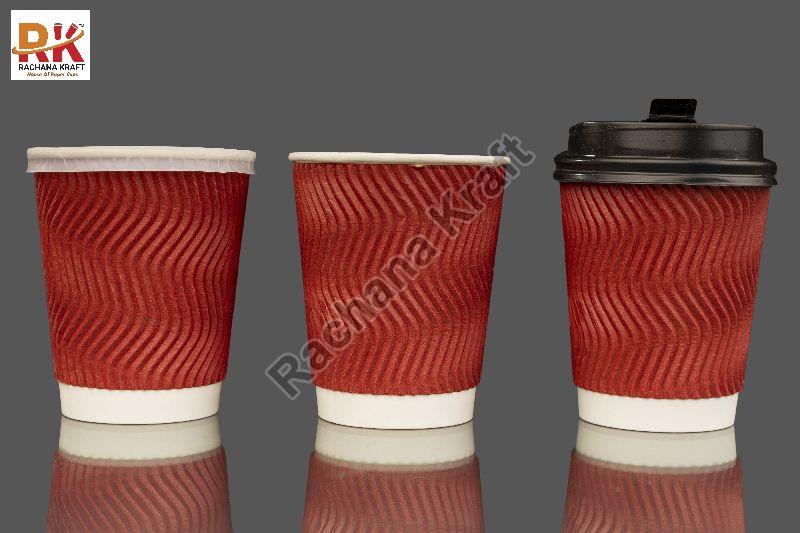 Round 8 OZ Ripple Paper Cup, for Coffee, Cold Drinks, Tea, Feature : Biodegradable, Light Weight