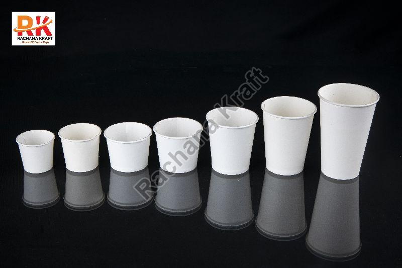 Round White Single Wall Paper Cup, for Coffee, Cold Drinks, Tea