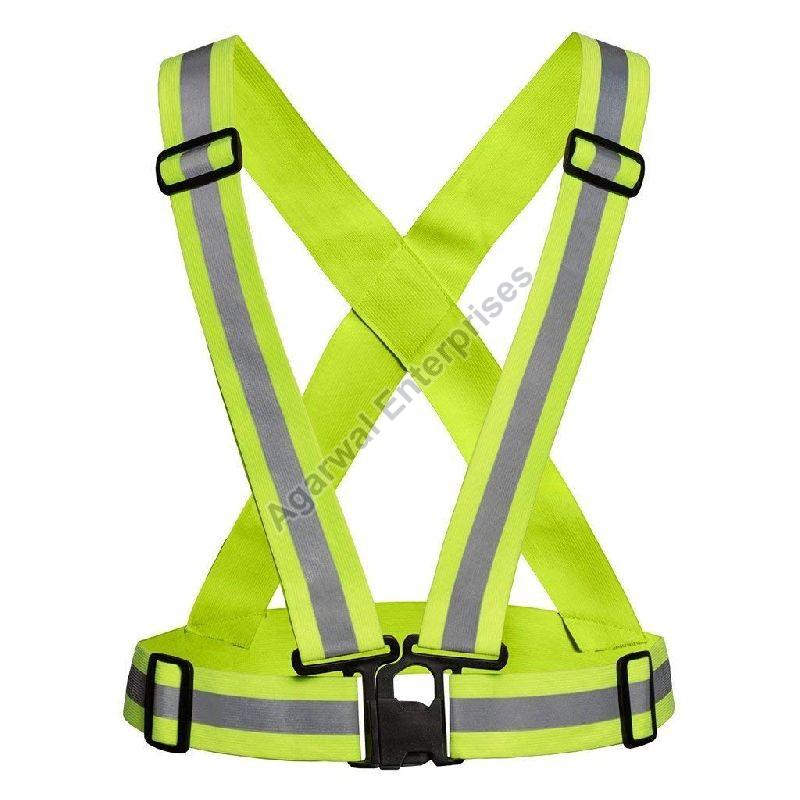 Polyester Cross Belt Safety Jacket, Wear Type : Reflective