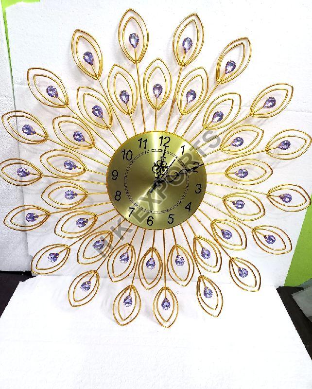 Round Peacock Feather Wall Clock, Display Type Analog, Packaging Type Thermocol Box at Best