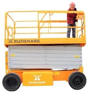 Runshare GTJZ12K Self Propelled Scissor Lift, for Industrial Use, Color : Grey, Yellow