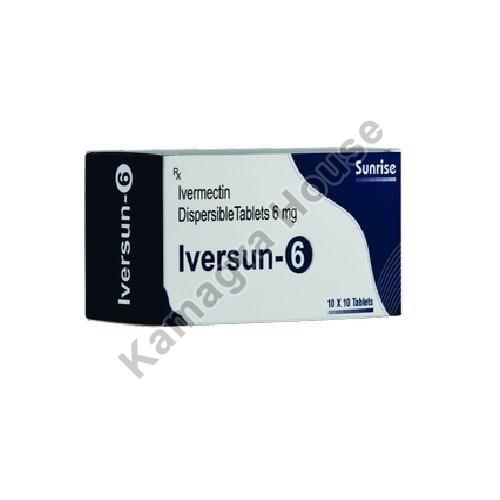 Iversun-6 Tablets, Pack Size : 10*10 Box (100 Tablets)