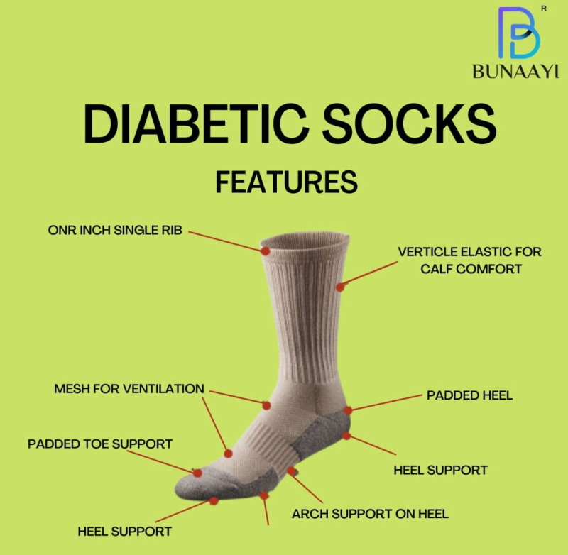 Cotton Diabetic Socks, Feature Comfortable, Easy Washable, Skin