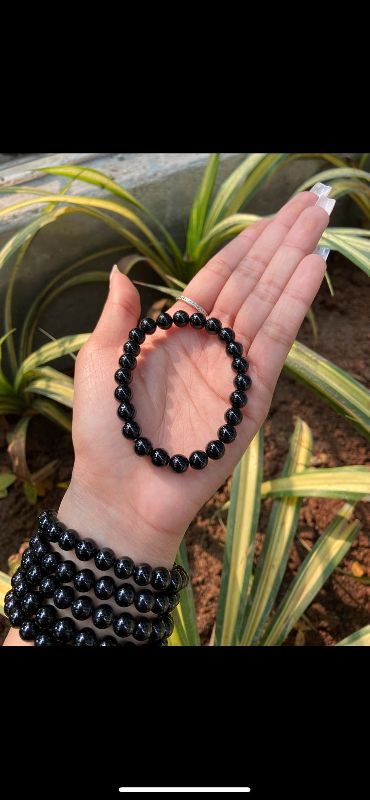 Black Tourmaline Gemstone Bracelet, for Jewellery, Gender : Unisex