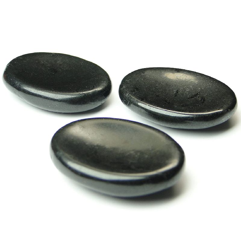 Black Tourmaline Worry Stones, for Meditation Tool, Size : 5-7 Inch