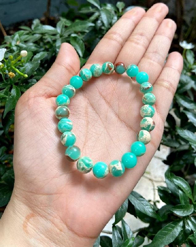 Imperial Jasper Gemstone Bracelet, Application Jewellery Golden