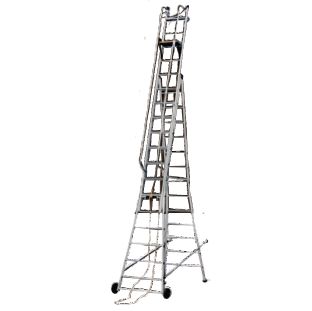 Aluminium Self Support Extension Ladder with Small Wheels