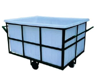 Powder Coated Plastic Container Trolley, for Handling Heavy Weights